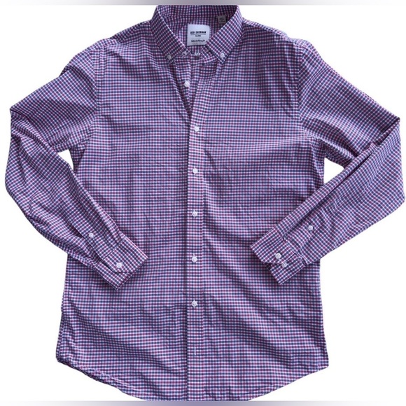 Ben Sherman Men's Red White and Grey Checkered Button-Down Shirt Size 32-33 - Picture 6 of 6